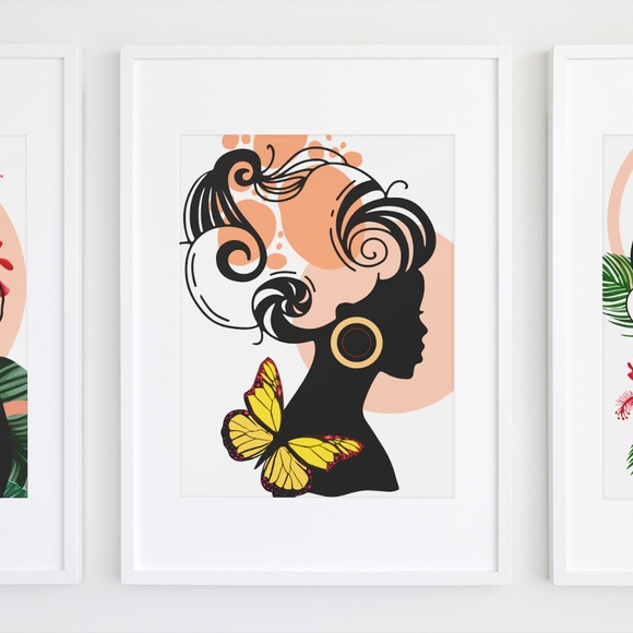 Modern Wall Art Print Tropical Girl Unframed - Picture 7 of 17